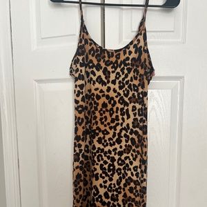 Fashion Nova Cheetah Print Bodycon Dress- Size Large